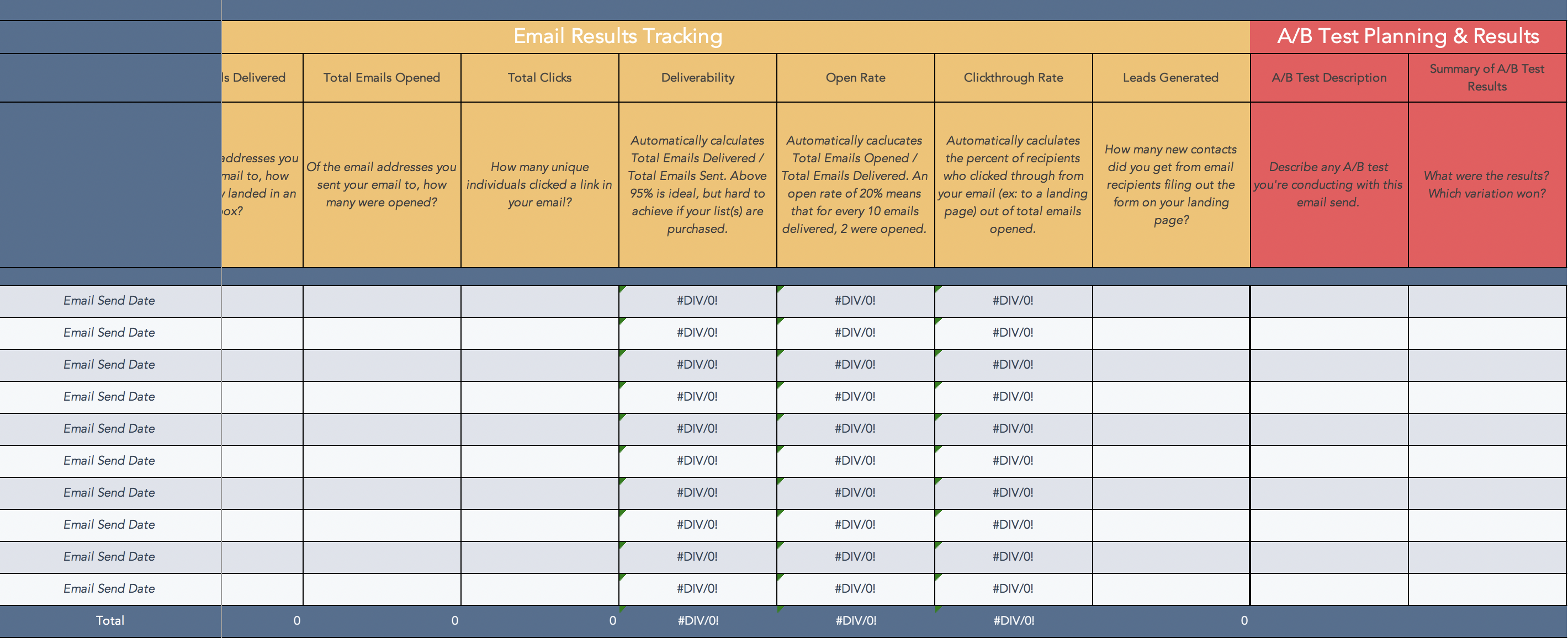 Email Marketing Campaign Plan Template